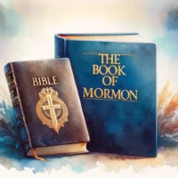 Side-by-side representation of Christianity's Bible and Mormonism's Book of Mormon, highlighting their spiritual importance.